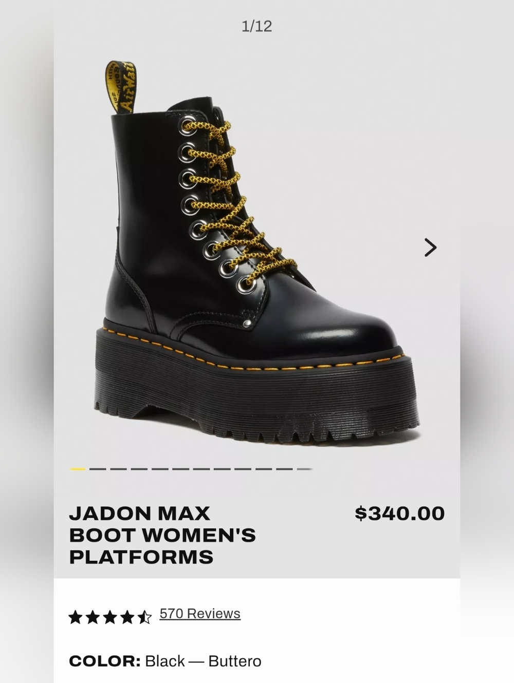 *HOLD* NIB Dr. Martens Black Jadon Max Buttero Combat Boot